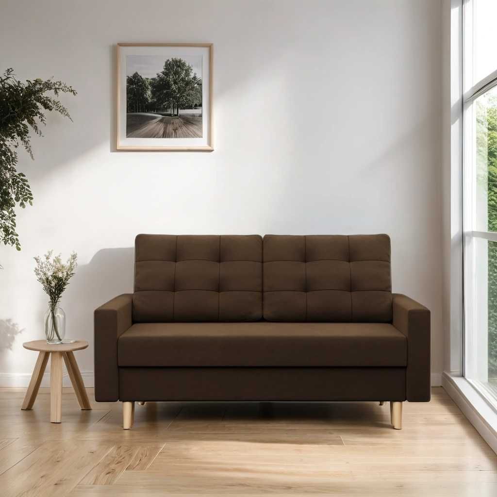 Sofa Kanapa 2-osobowa Rozkładana do Salonu Poczekalni Pojemnik Blank