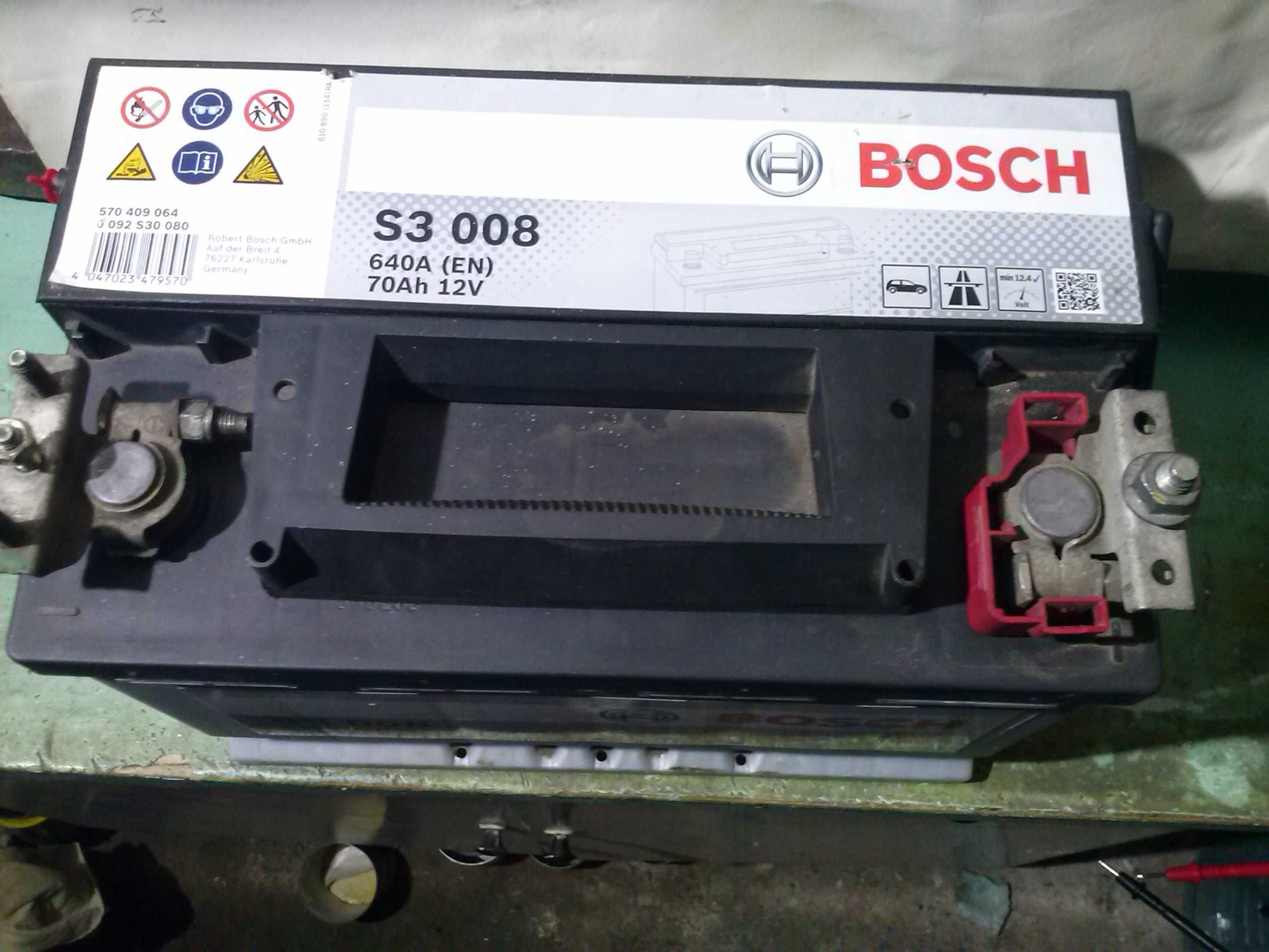 Аккумулятор Bosch S3008 640A 70Ah 12V