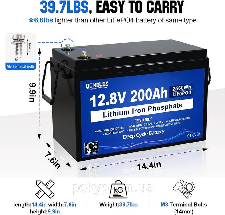 Акамулятори LiFePO4 DC HOUSE  12V. 200Ah Lithium
