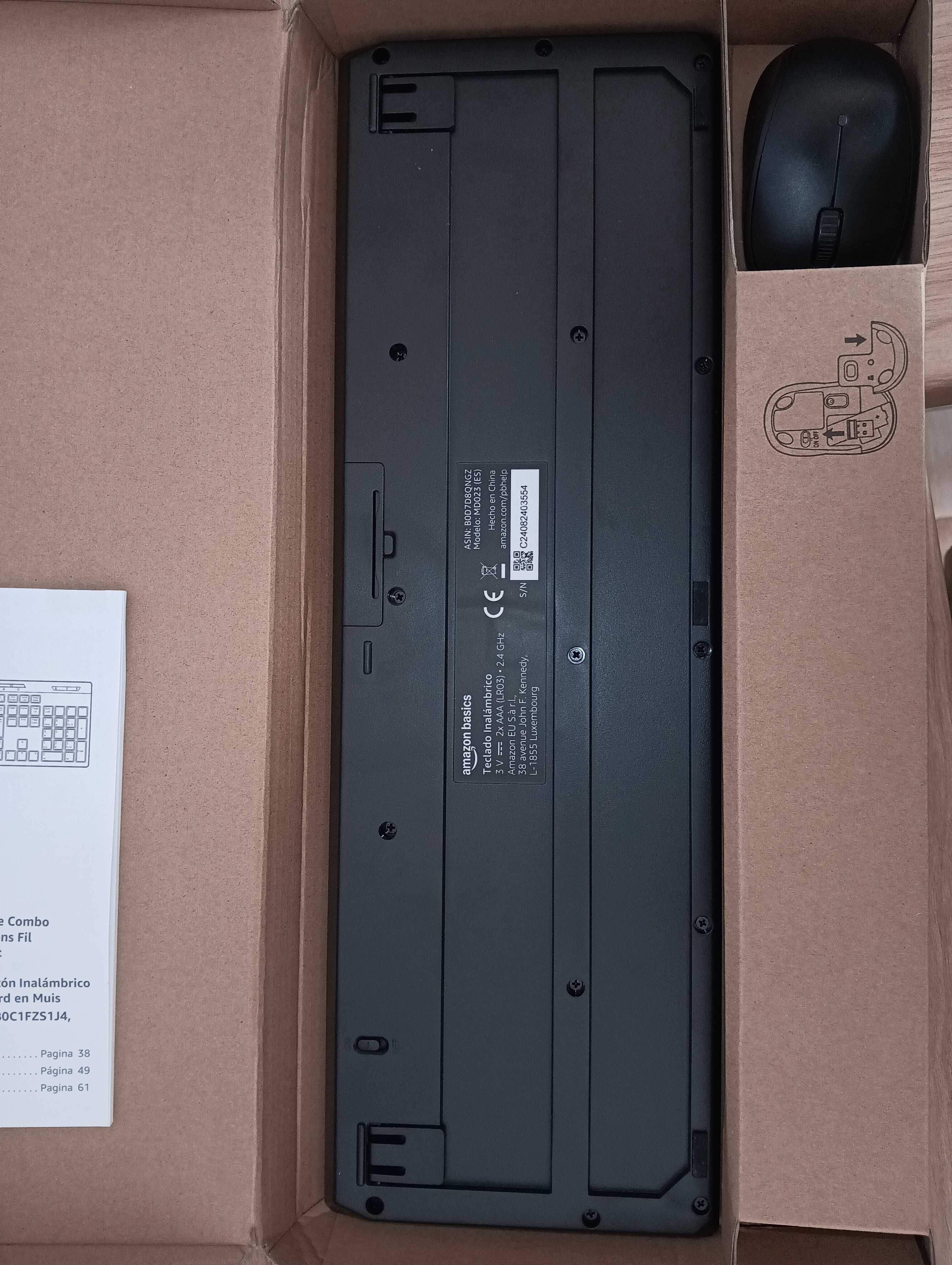 Klawiatura i mysz bezprzewodowa Amazon Basic nowa