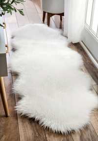 Білий килимок із штучного хутра, 60/180 см