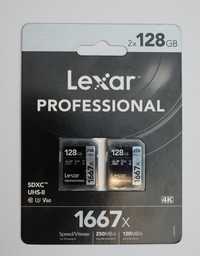 SD карты Lexar 128GB Professional 1667x UHS-II Memory Card (2-Pac)