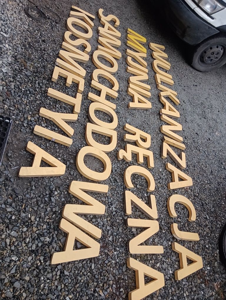 LITERY NA FIRMĘ wulkanizacja myjnia ręczna samochodowa kosmetyka