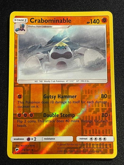 Carta Pokémon Crabominable 74/147 Burning Shadows
