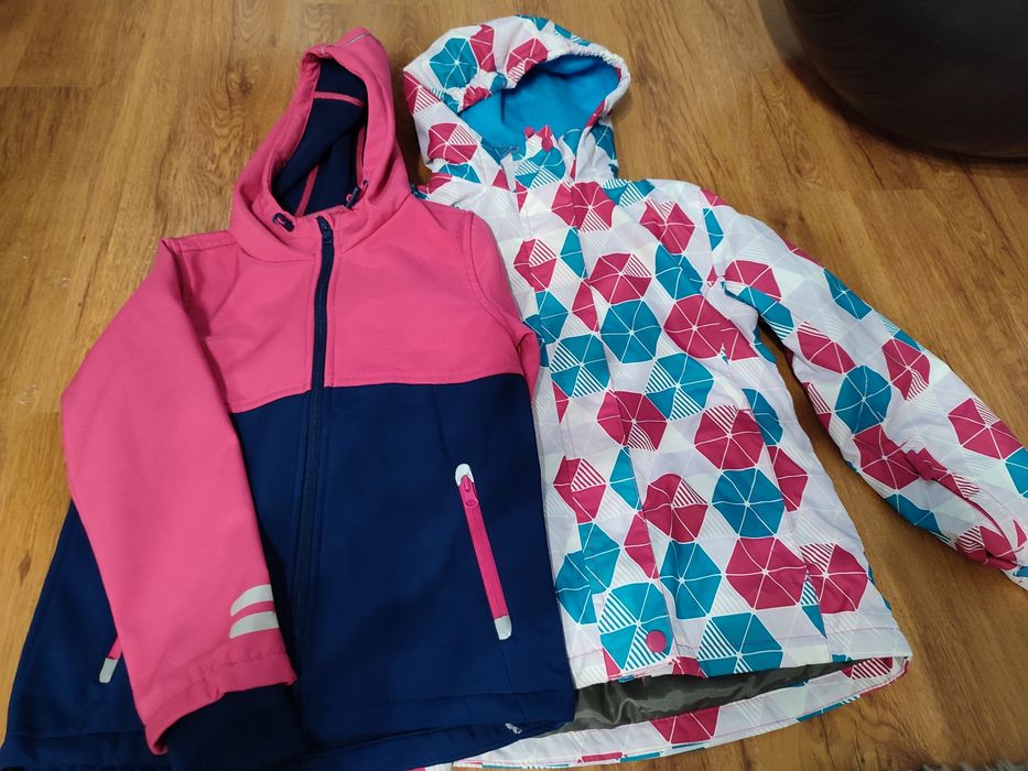 Kurtka dziewczęca jesienna, 2 sztuki, rozmiar 134