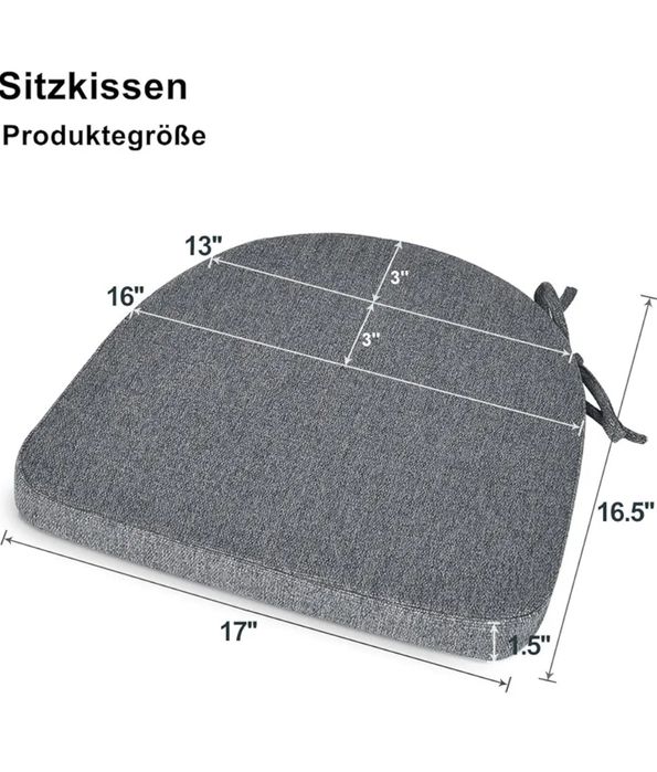 TANYOO Zestaw 4 poduszek na siedziska, 43 x 41 cm