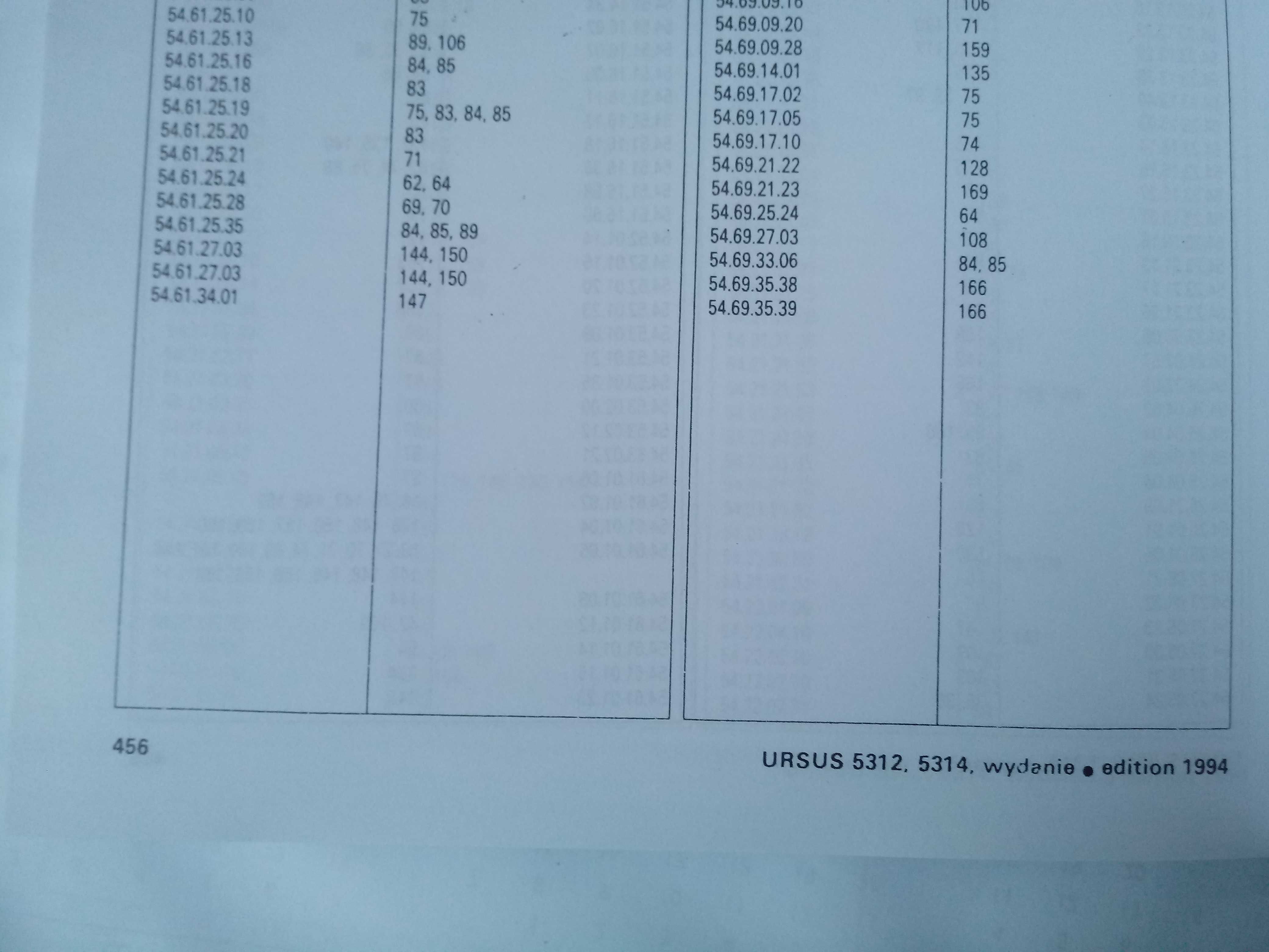 Katalog URSUS - 5312 , 5314, silnik 4390, 169 tablic, 456 stron