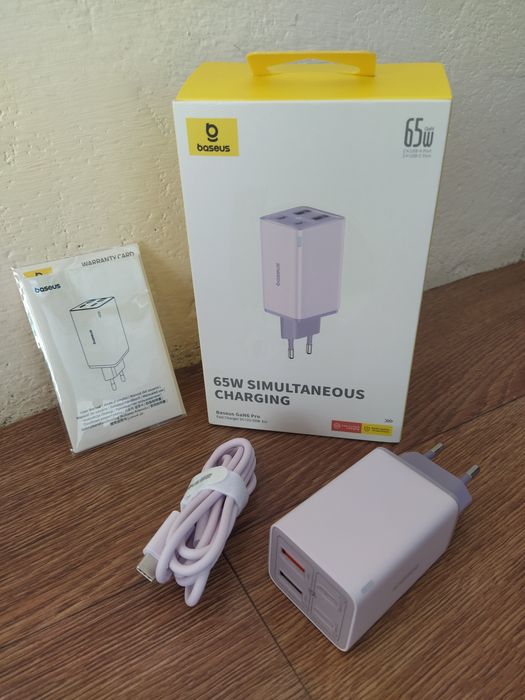 Baseus GaN Pro 65 w адаптер зарядний 65 ватт.