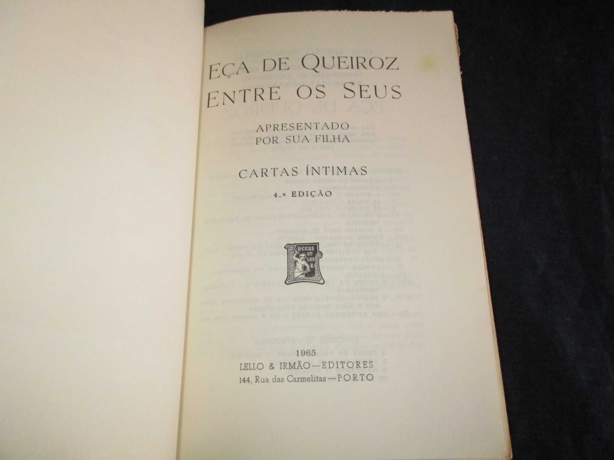 Livro Eça de Queiroz entre os seus Cartas Íntimas