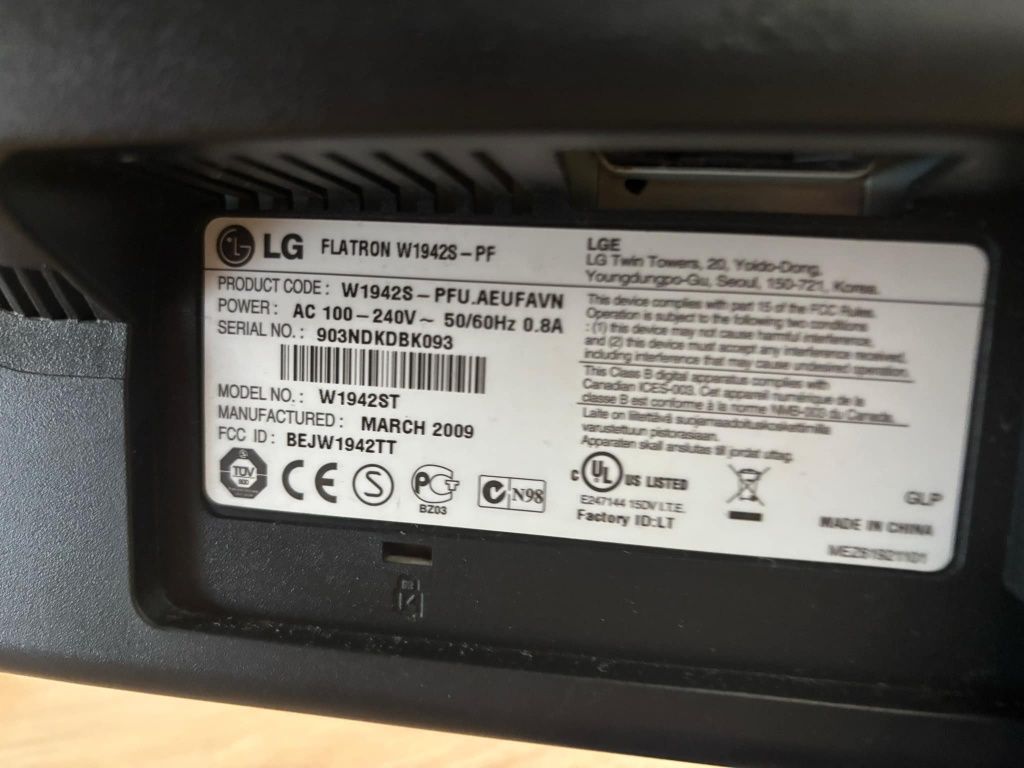 Monitor Lg flatron w194S -pf