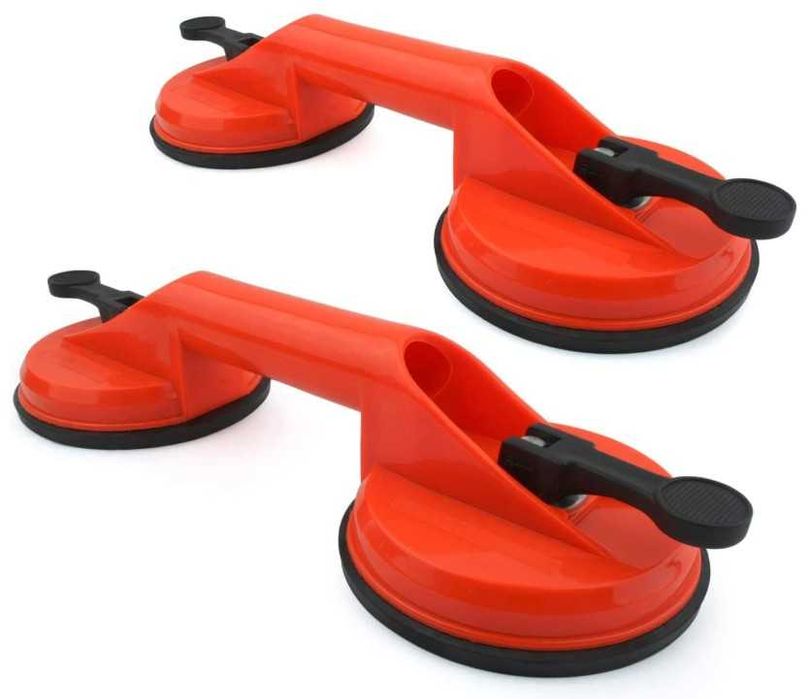 Zestaw 2 przyssawek podwójnych do szkła/płytek, udźwig do do 100kg