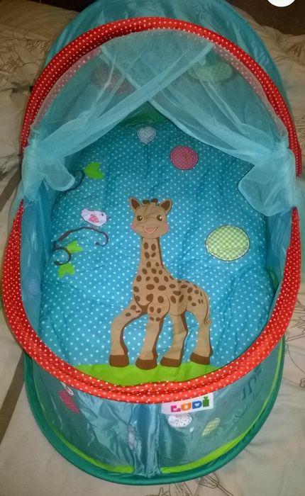 Дитяче ліжко з натур. дерева Верес+матрас+люлька кроватка