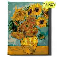 Malowanie po numerach, 40x50 cm - Słoneczniki w wazonie / Oh-Art