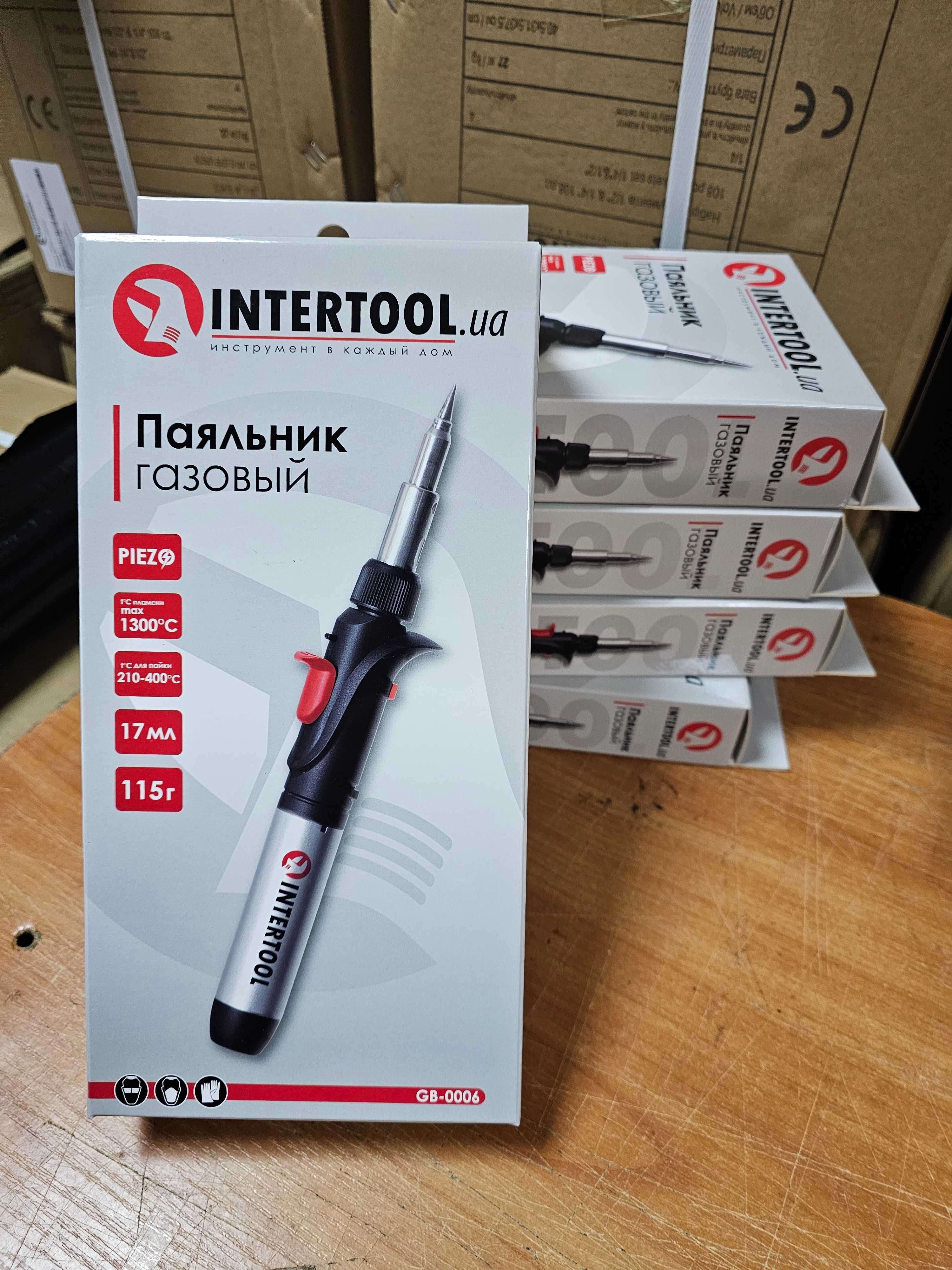 Паяльник газовый с комплектом насадок INTERTOOL GB-0006