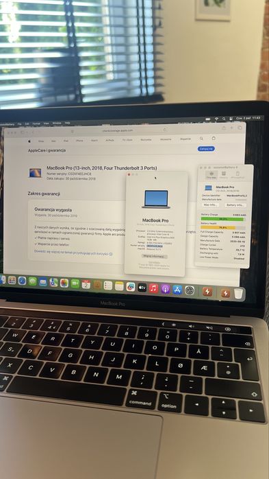 Laptop Apple MacBook Pro 13” A1989 i5-8259U 8GB 256GB