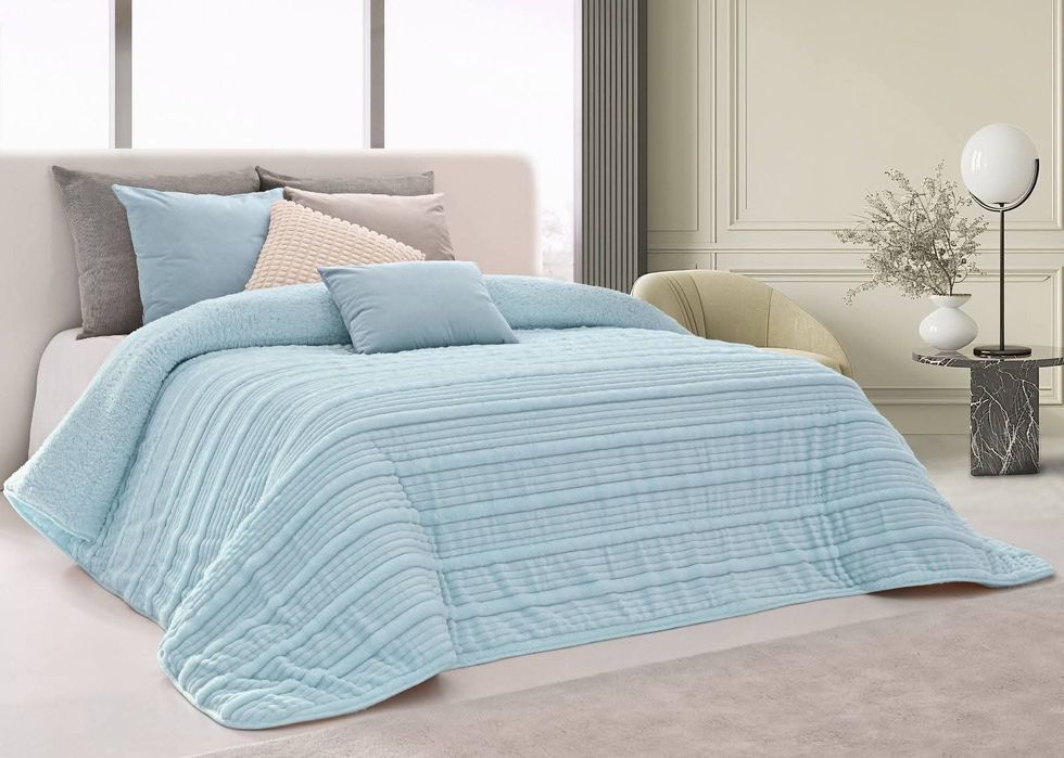 Edredões borrego com almofadas cheias