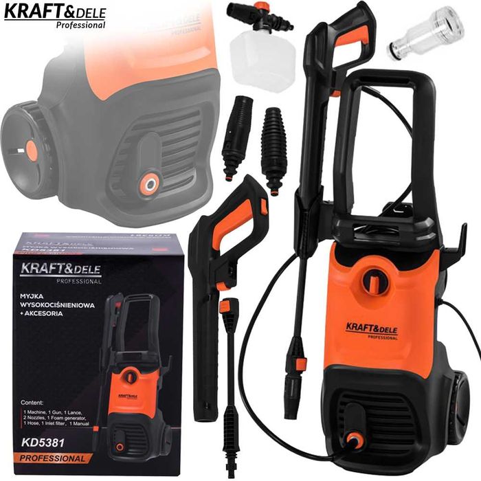 KRAFT&DELE Myjka Ciśnieniowa Elektryczna 3000w 240bar Akcesoria KD5381