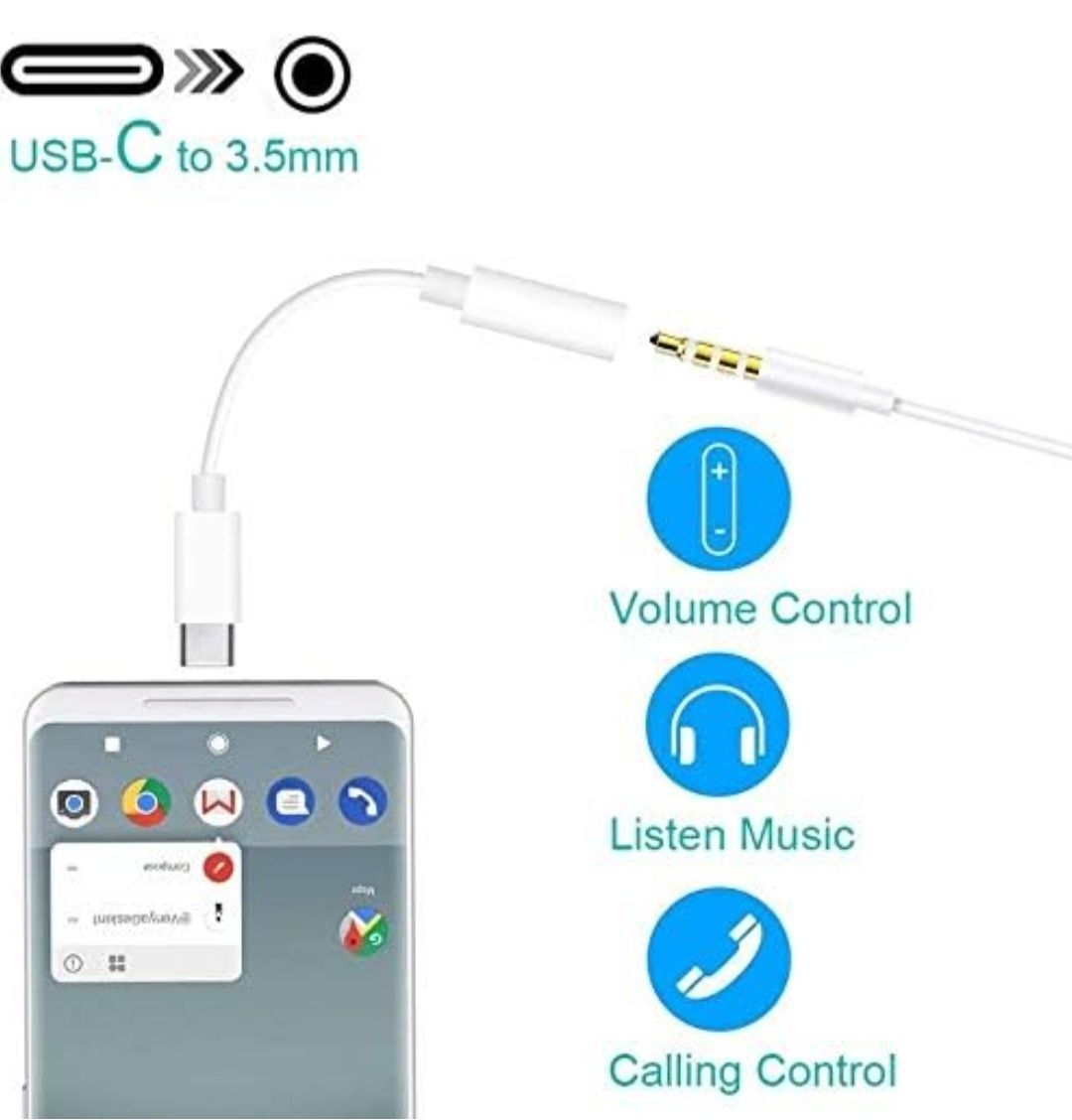 2 sztuki adapterów USB C do gniazda słuchawkowego 3,5 mm typu C