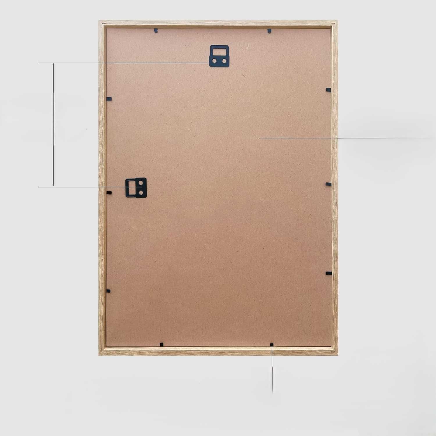Zestaw 2 ramek 50x70 cm MDF Dąb naturalny VUVUZELA