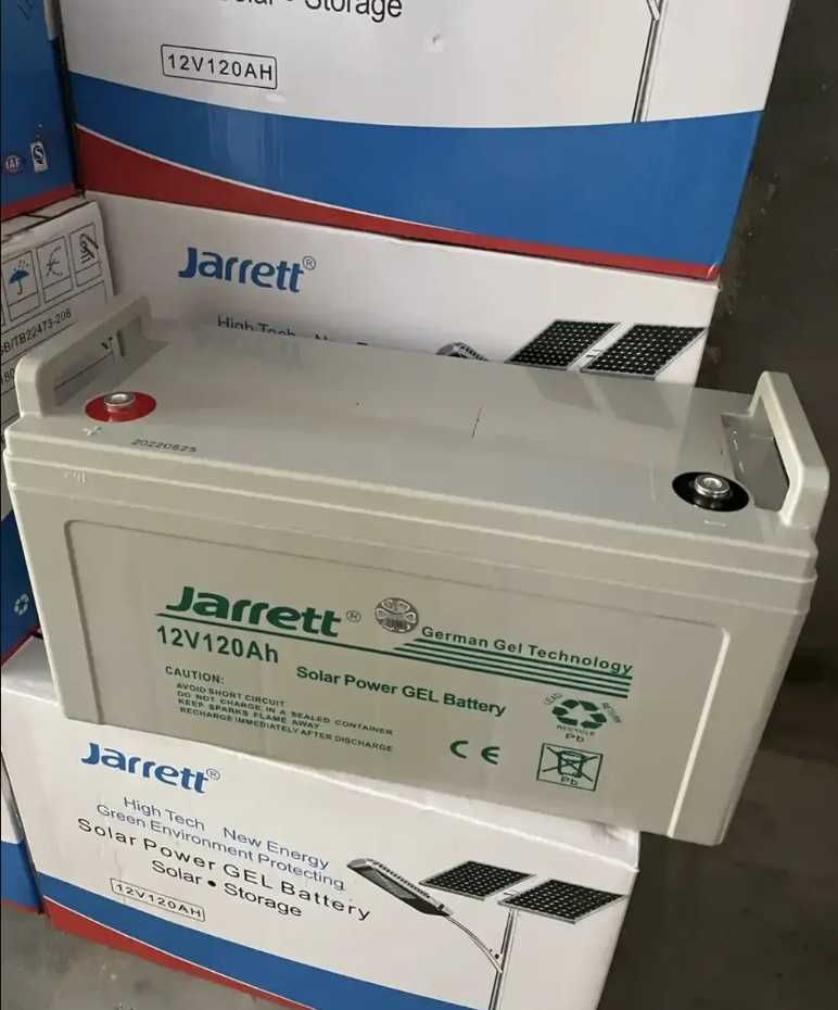 Німецькі гелеві акумулятори JARRETT для котлів/ДБЖ/сонячних панелей