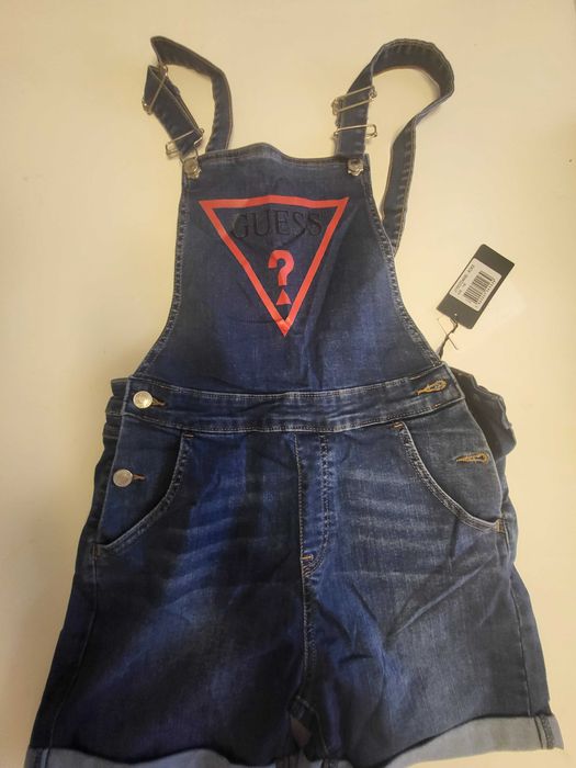 Ogrodniczki krótkie Guess z metką xs s 158 164 jeans logo