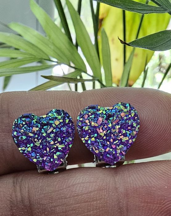 Klipsy dla dziewczynki serduszka handmade