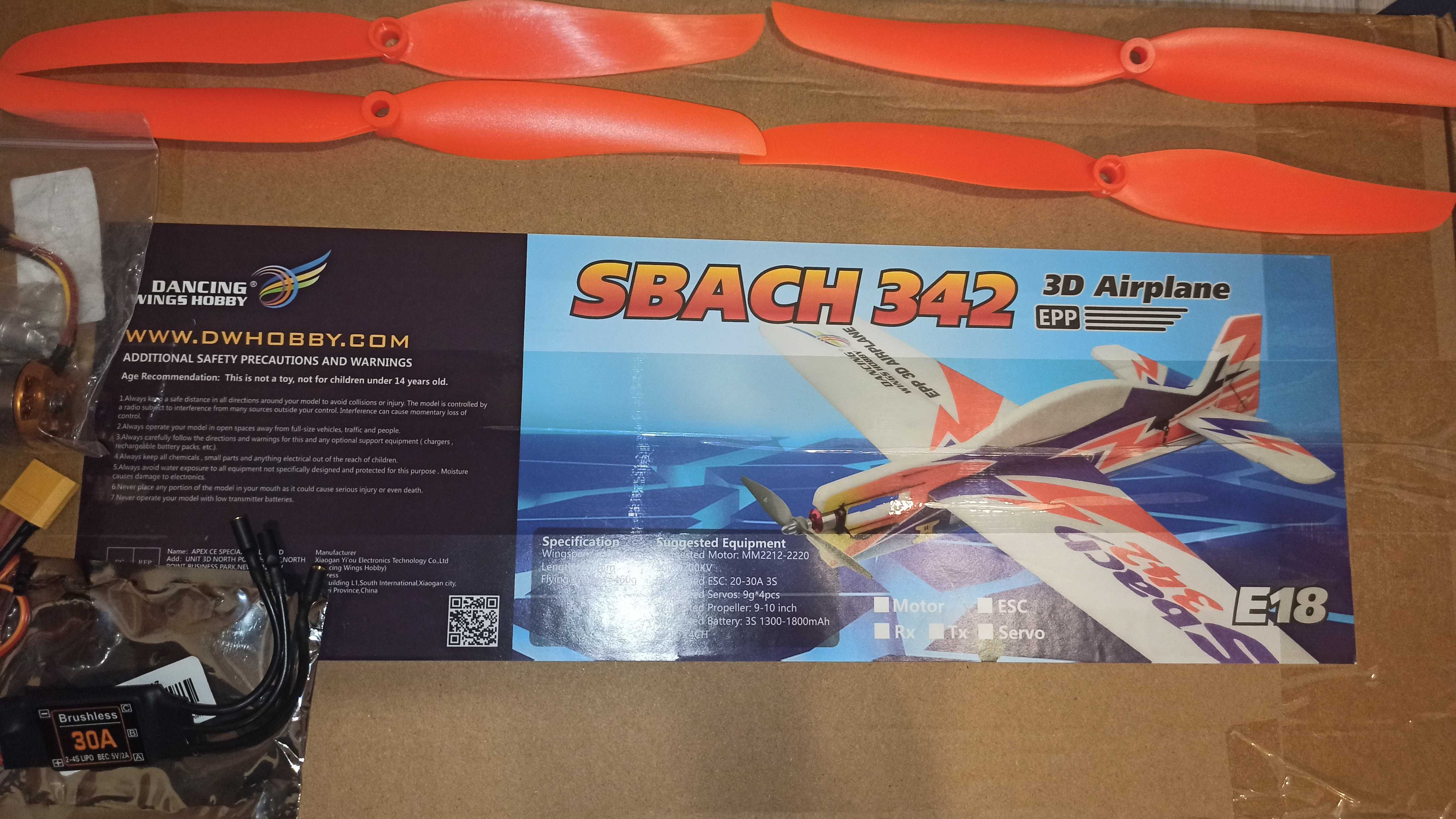 3D Samolot elektryczny Sbach 342 EPP zdalnie sterowany RTF 1000mm