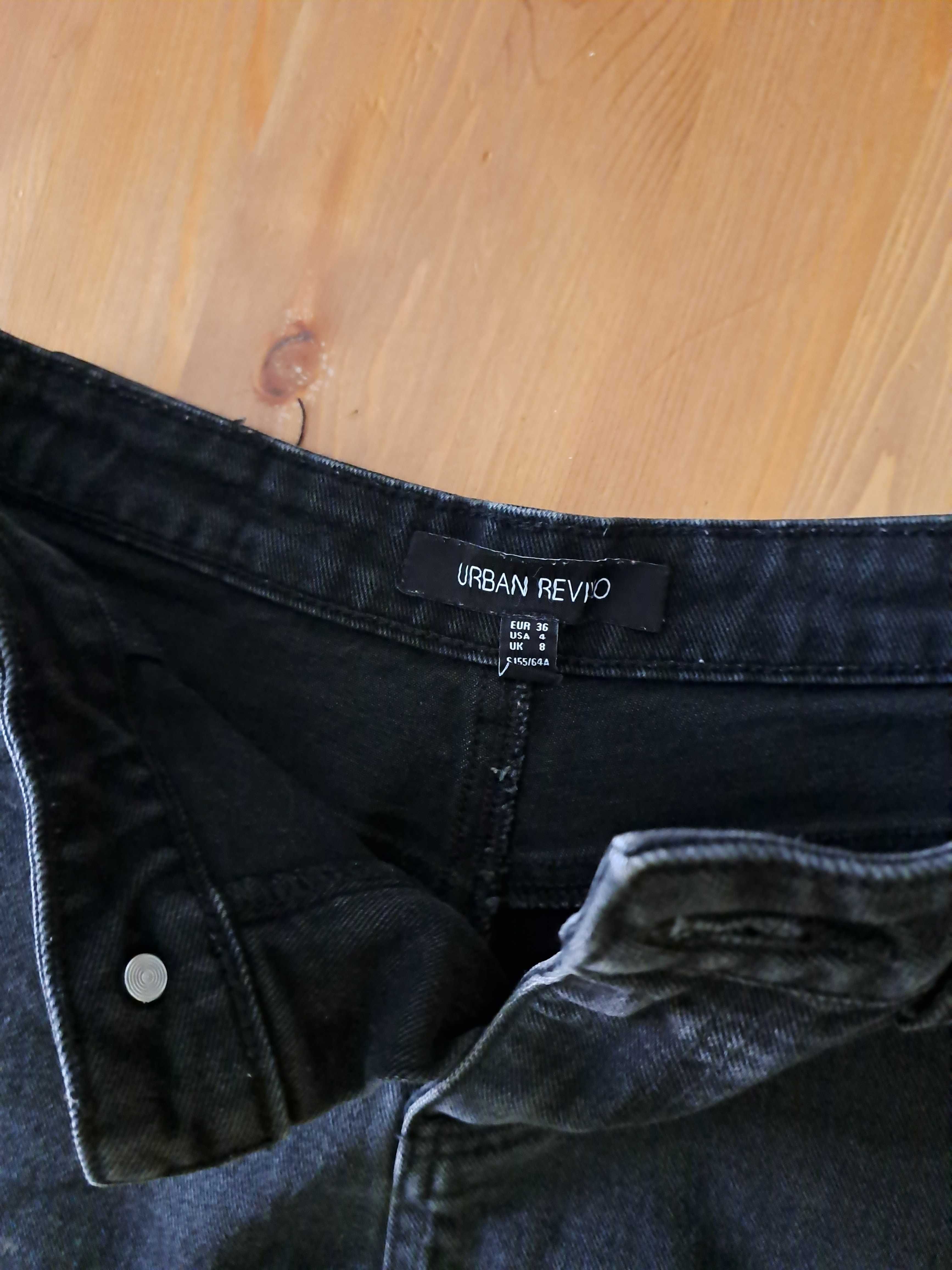 URBAN Revivo czarne jeansowe krótkie szorty r.36