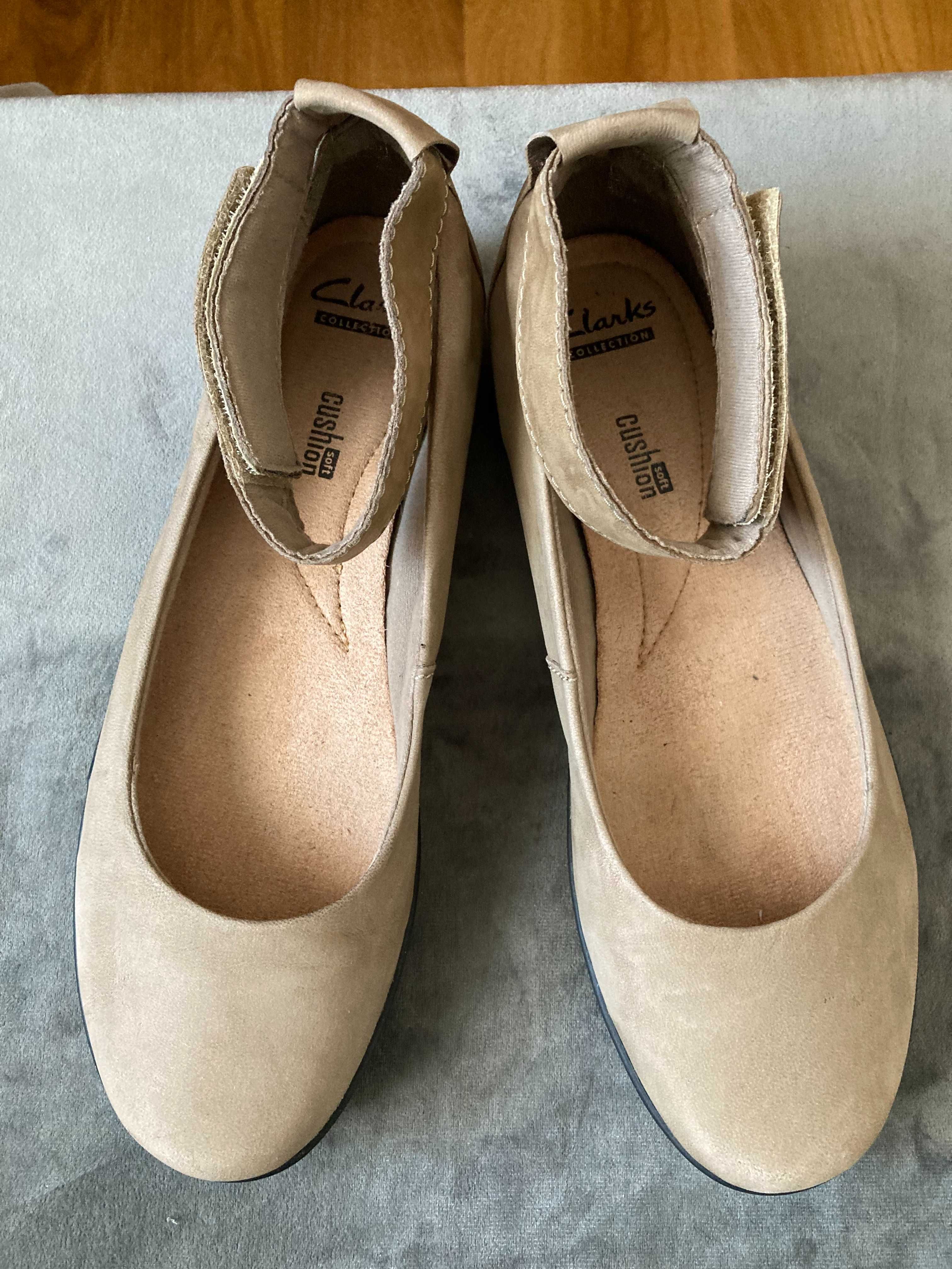 Komfortowe baleriny Clarks Medora Nina - naturalny nubuk – rozm. 40