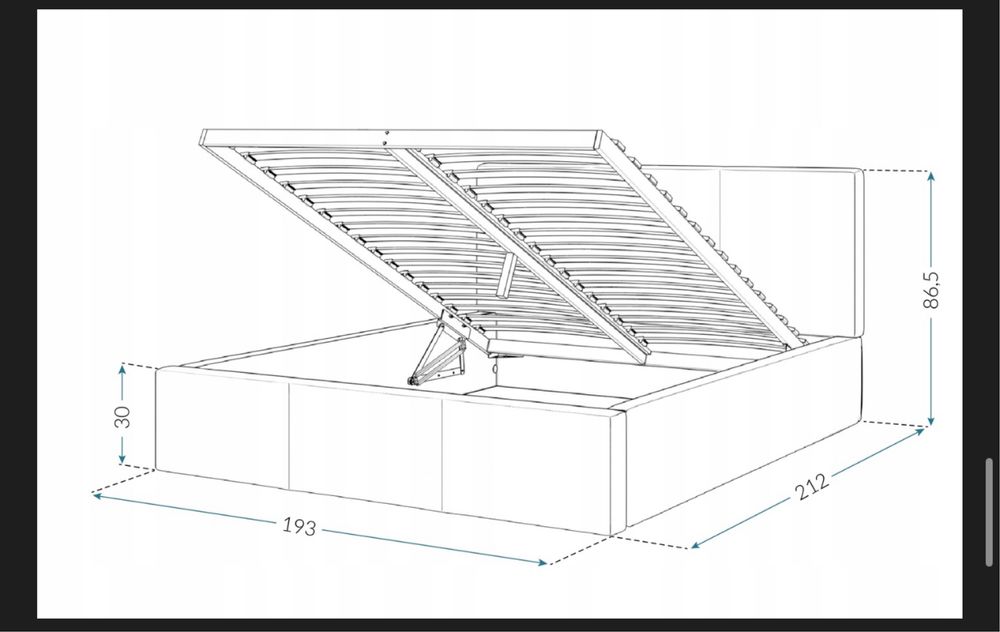 Łóżko 180x200 tapicerowane podnoszony stelaż