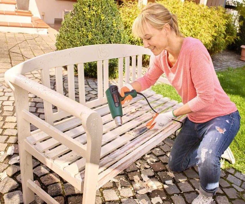 Технічний будівельний фен Вosch 2590 Вт 300-600 С 4 насадки кейс PL