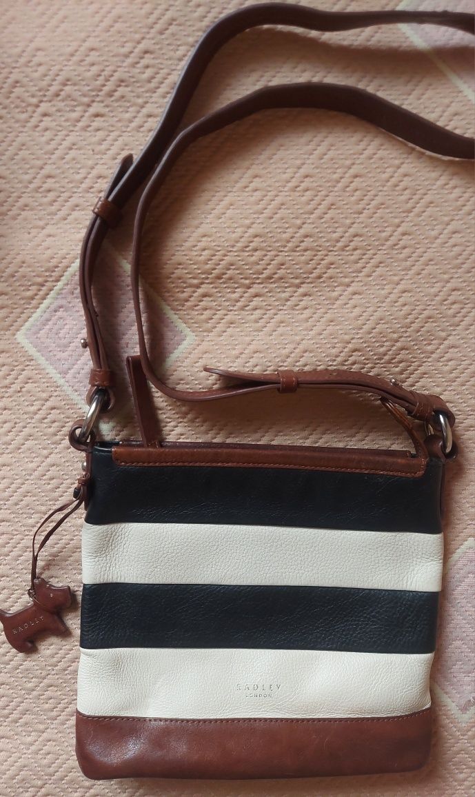 Radley skórzana torebka listonoszka crossbody skóra naturalna paski