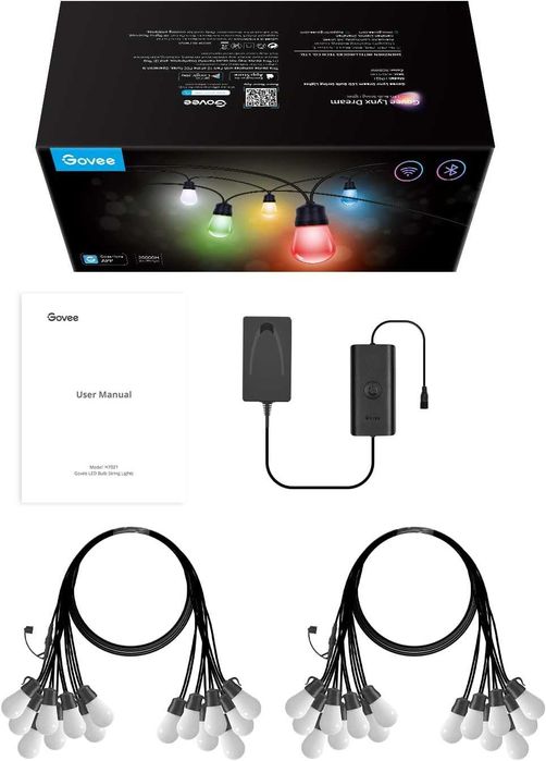 Govee lampki ogrodowe 30m RGBIC - Smart Outdoor String Lights IP65