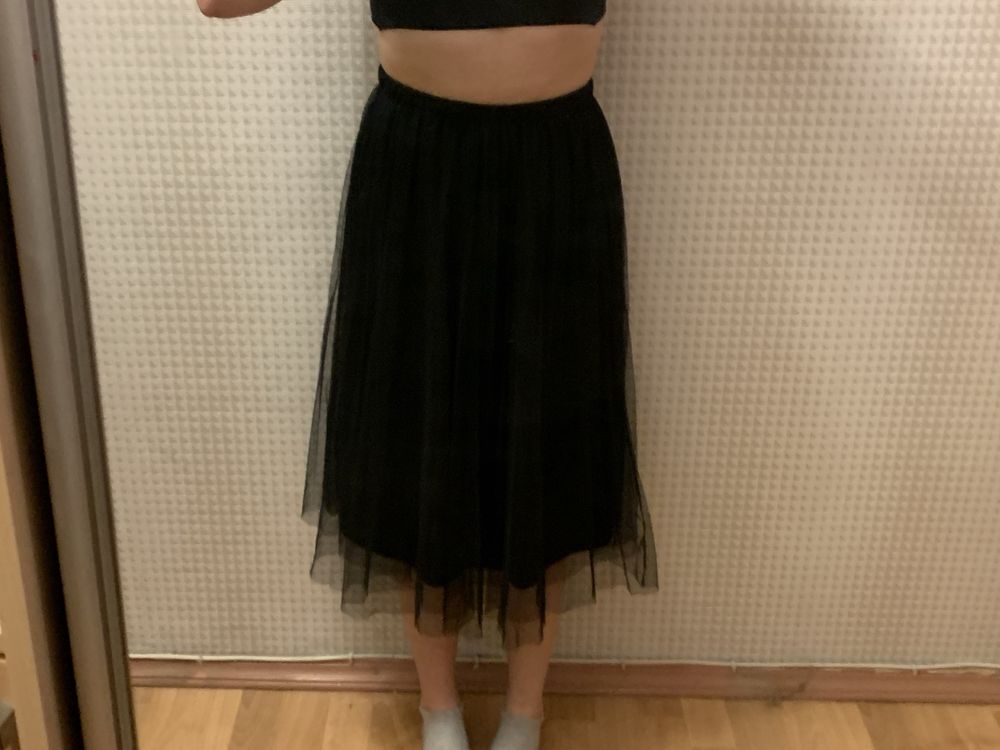 Фатиновая черная юбка
