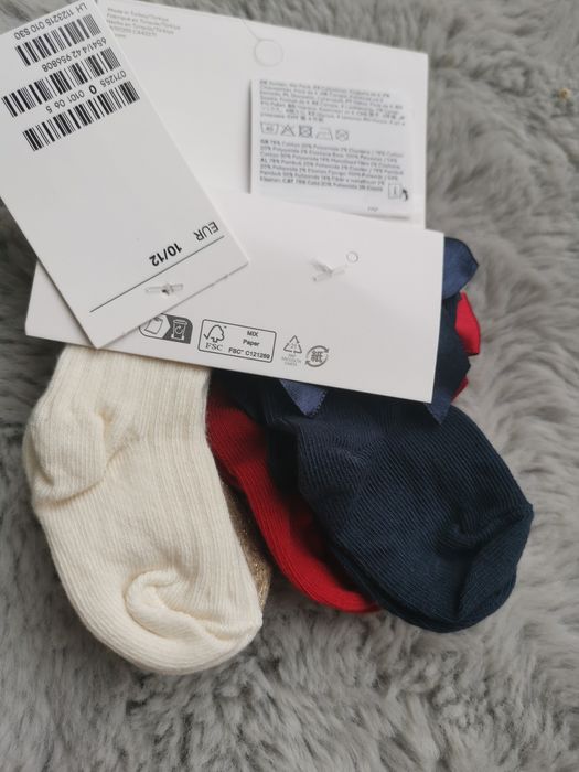 Skarpetki H&M – 4-pak, rozmiar 10-12 (0-6 msc)