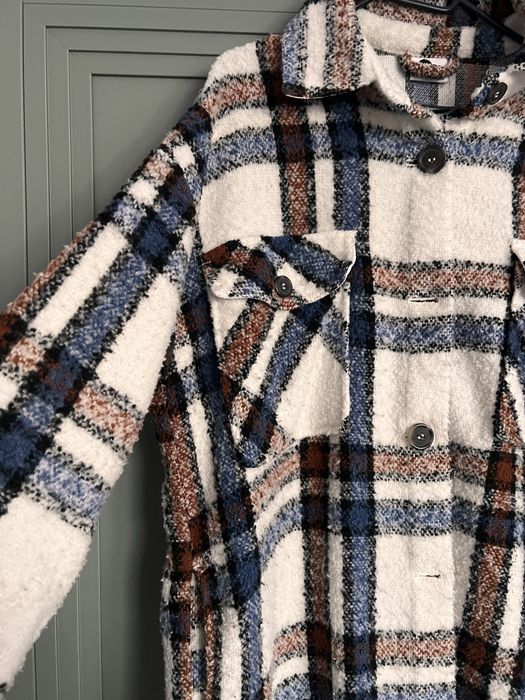 Plaszcz piekny viral modny kratka jesien zima swieta