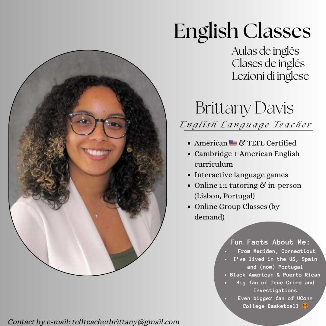 Aulas de Inglês / English Classes [In Person or Online]