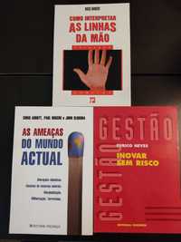 Conjunto de 3 livros, Inovar, Leitura das Mãos e Ameaças Mundo Atual