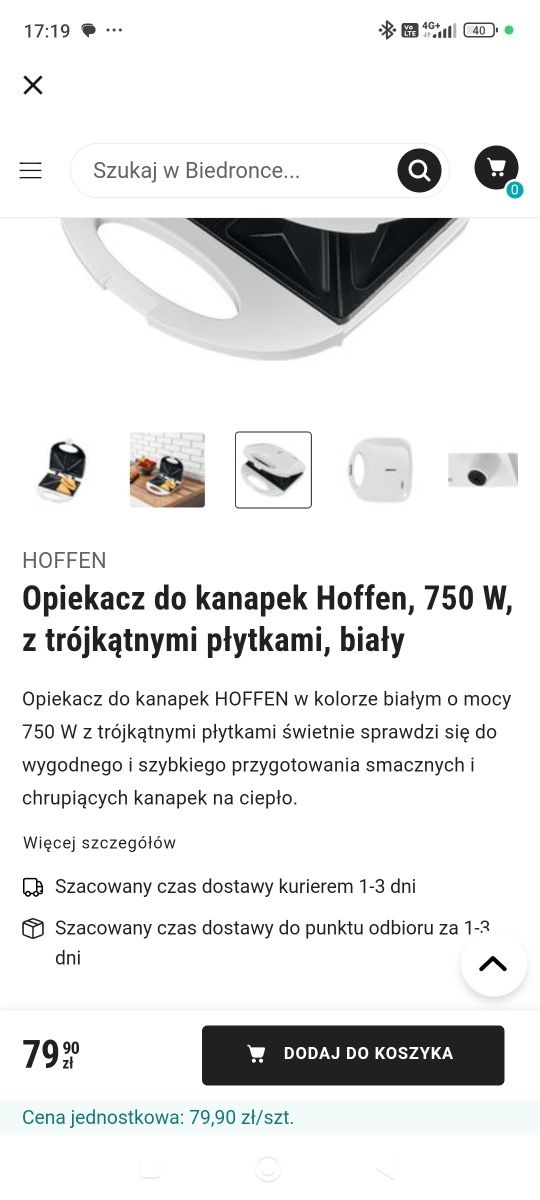 Opiekacz do kanapek sandwich hoffen