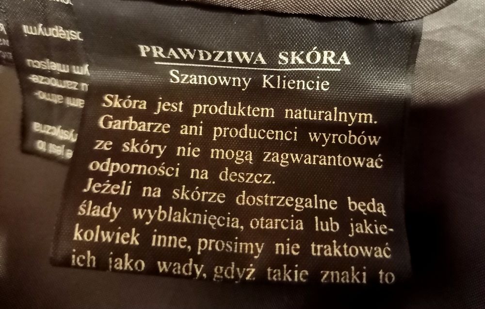 Kurtka skórzana brązowa.