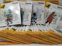 94 livros coleção oficial figuras Tintin - português e francês