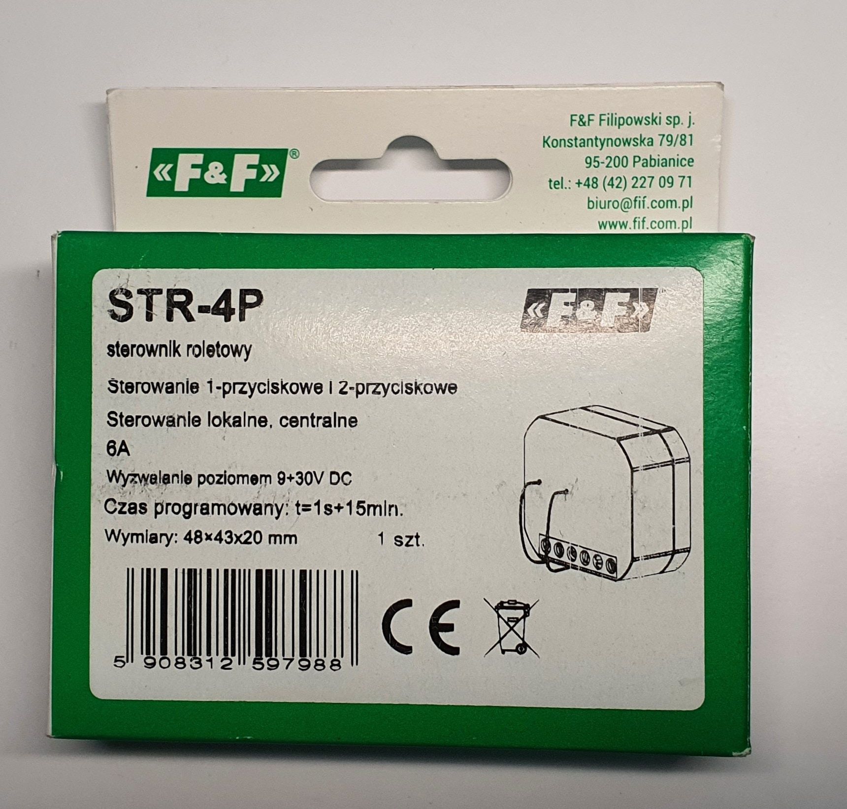 Sterownik rolet F&F STR-4P 12-24V do puszki fi60