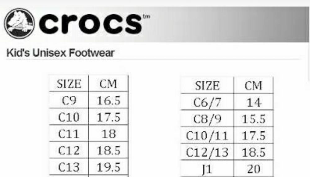 Crocs c8 c9 Rozmiar 8c9