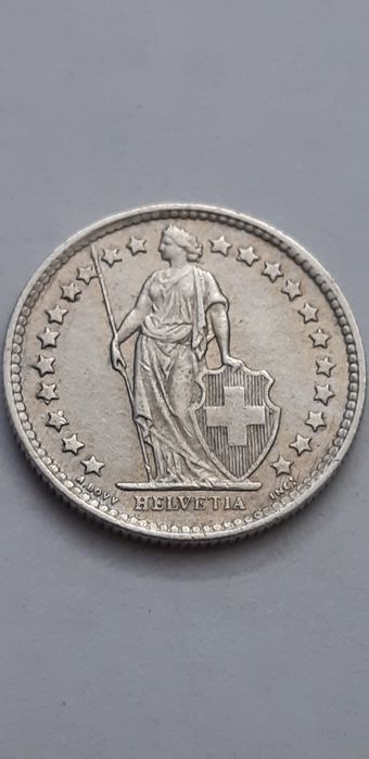 Szwajcaria 1/2 franka 1959 rok - srebro - real foto