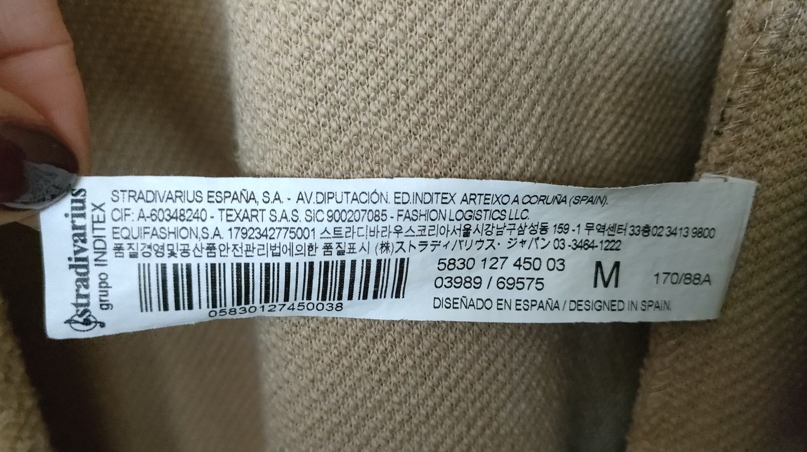 Stradivarius płaszcz damski w kratkę M