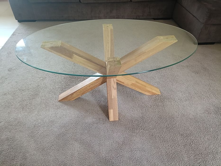 Mesa de centro madeira e vidro