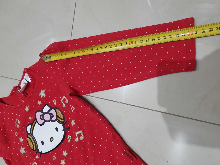 H&M Hello Kitty brokatowa bluzeczka dla dziewczynki rozmiar 92