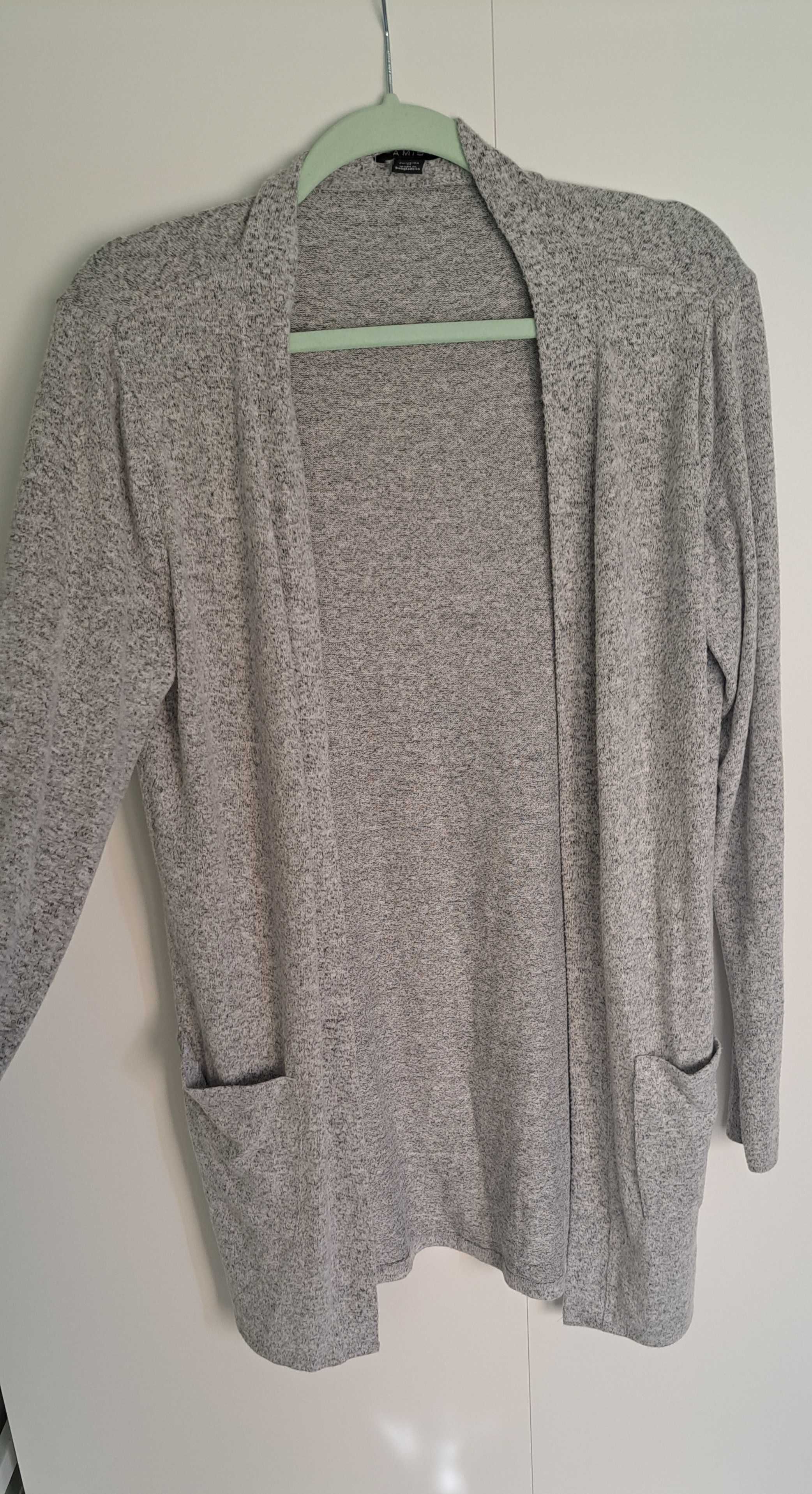 Sweter damski narzutka szara