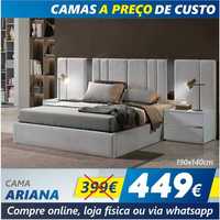 Cama de Casal Ariana c/ Espelho (Cabeceira Longa)