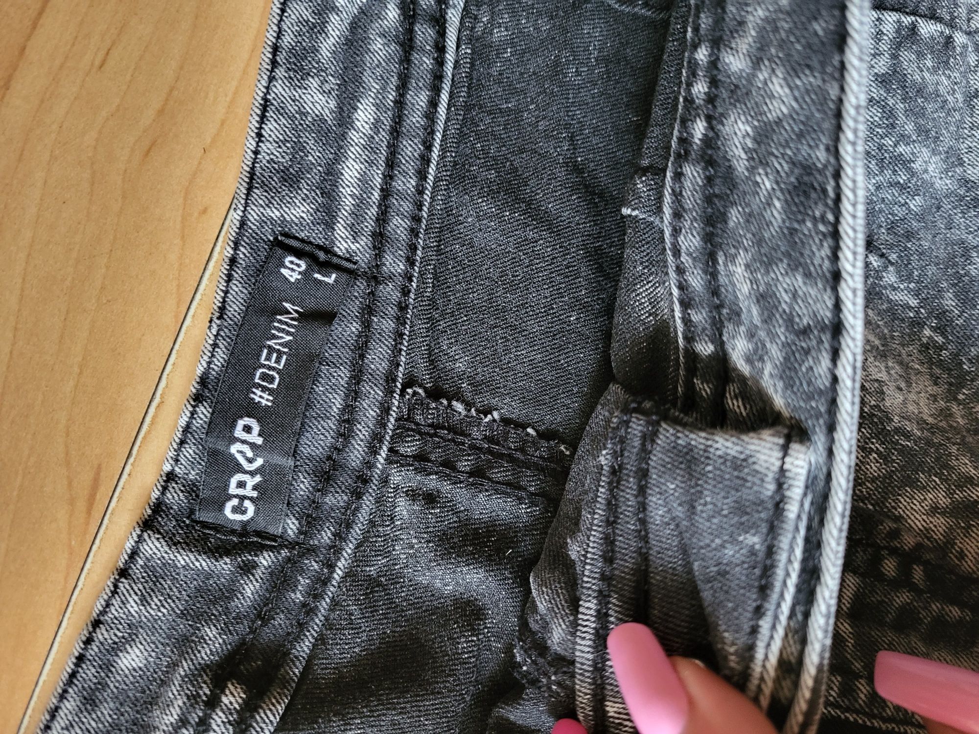 Spodenki krótkie jeans szare szorty Cropp M/L